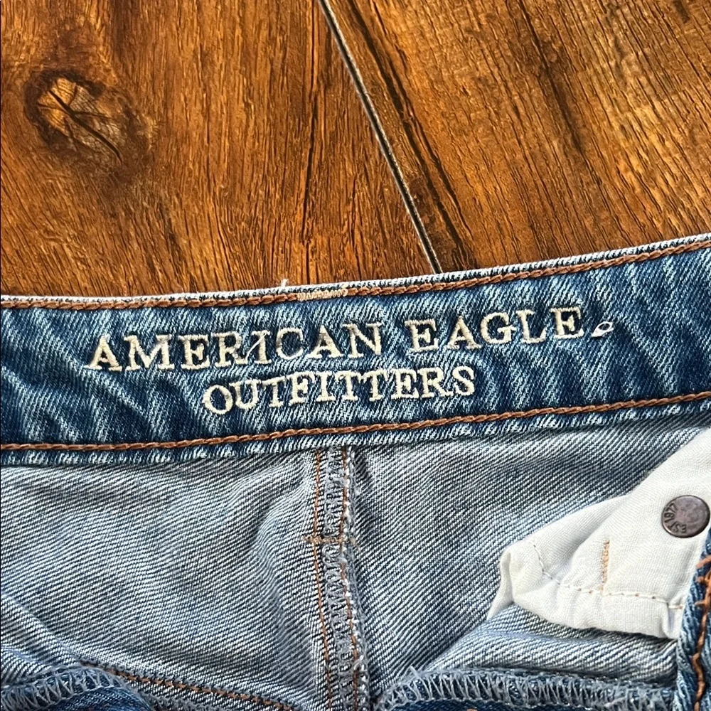 American Eagle Outfitters Blue Denim Skirt with Floral Embroidery - Picture 2 of 6